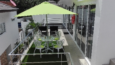 rent of the Villa Paris, to eat in the shade under the parasol on the terrace, that of pleasure in Chaweng, koh samui